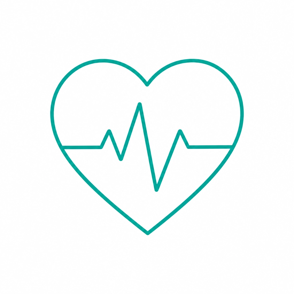 A minimalist heart icon representing cardiovascular health