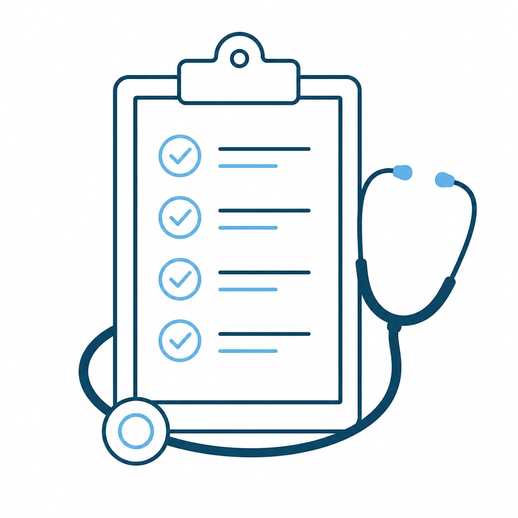 Minimalist checklist icon representing the 10 questions to ask a doctor.