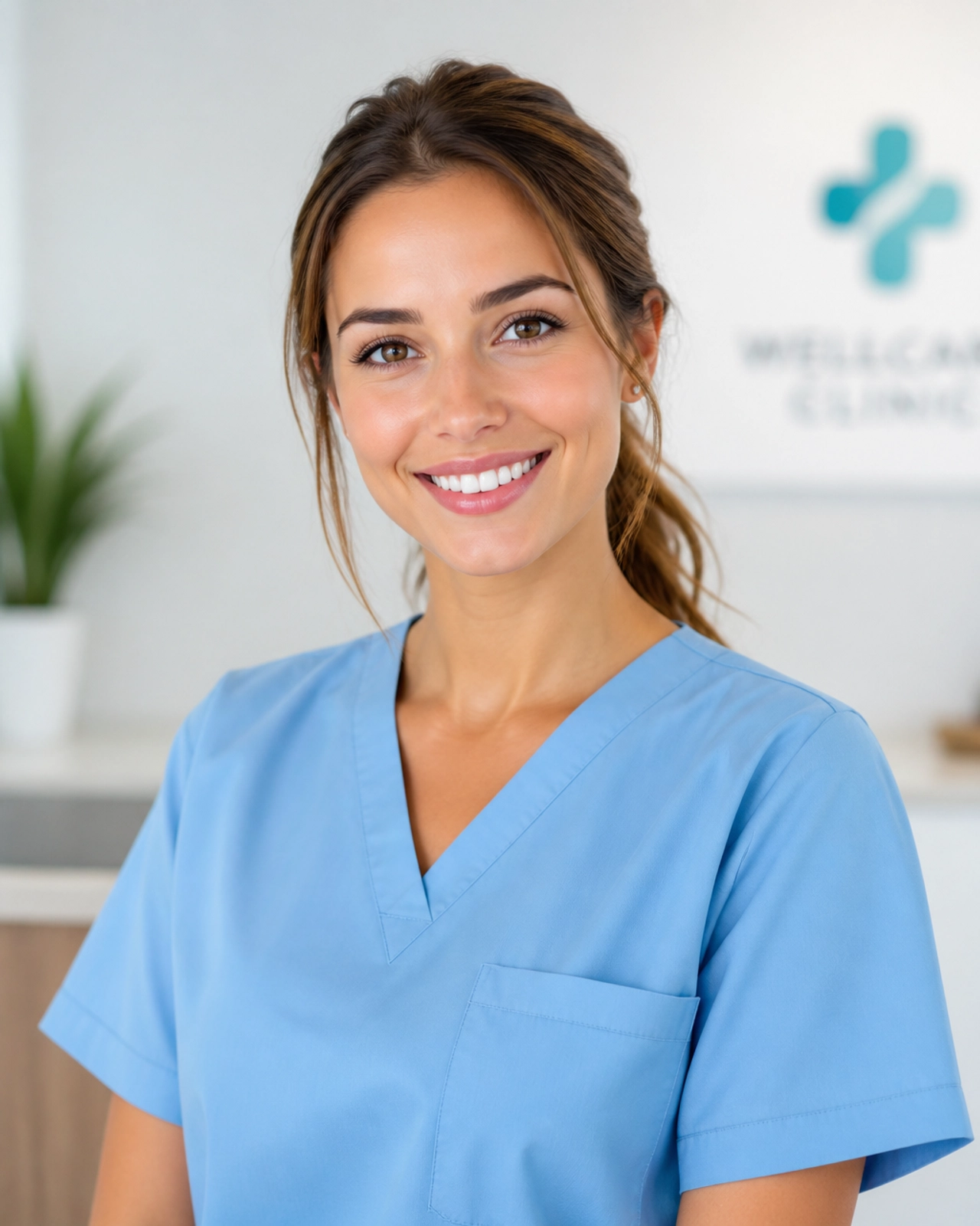 A friendly female healthcare provider representing expert, personalized care