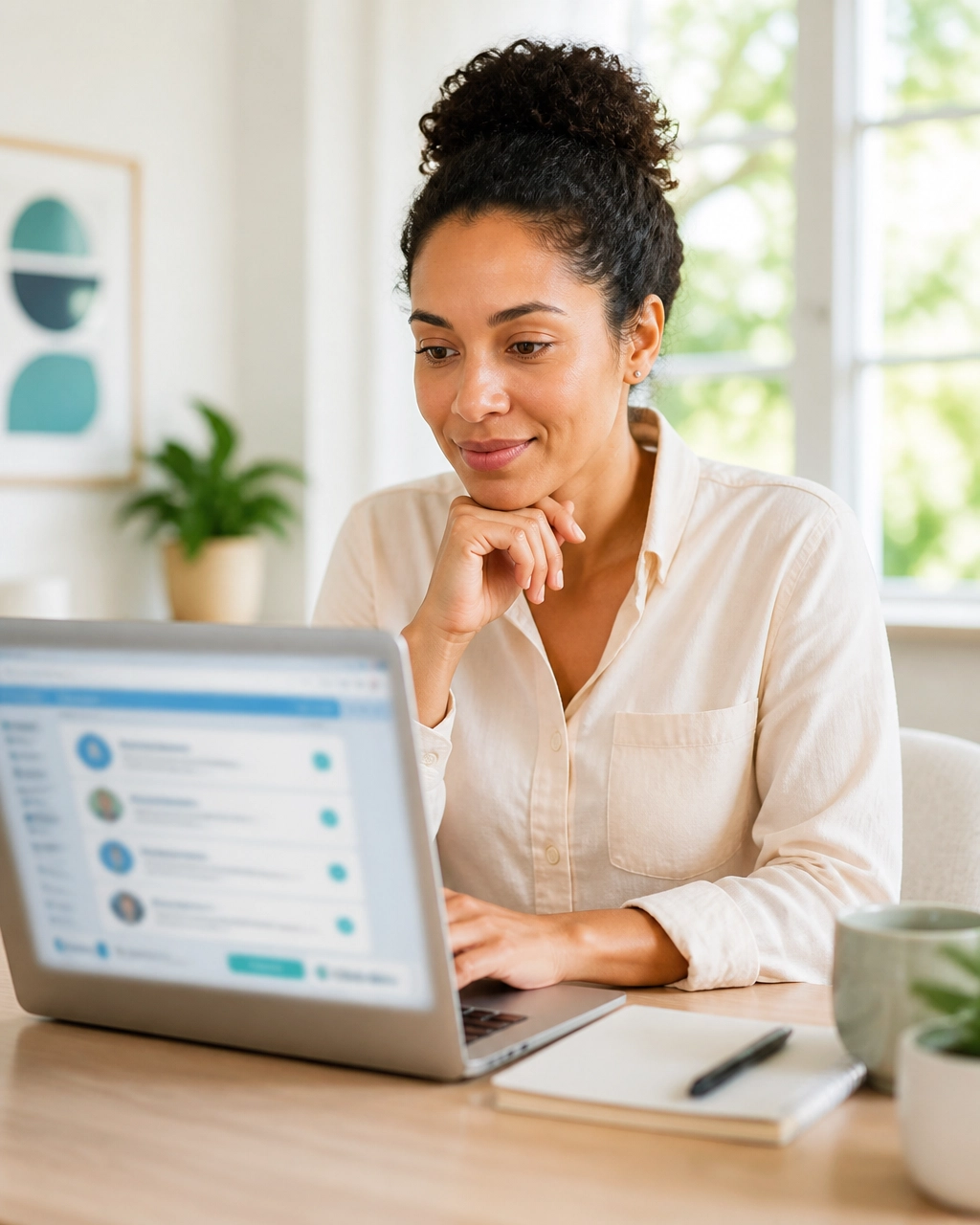 Patient comparing verified dermatologists online from home