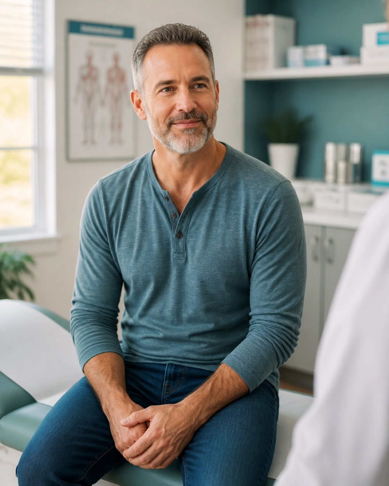 A patient feeling confident and healthy after a consultation